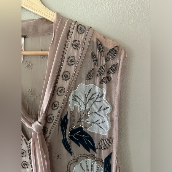 Free People Stuck On You Embellished Midi Maxi Beaded Dress M Rare - Picture 13 of 13